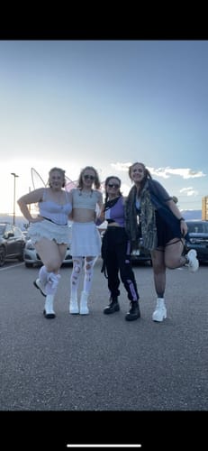 Halibuy Fashion review - Patchwork Off Shoulder Gloves Ribbed Crop Top