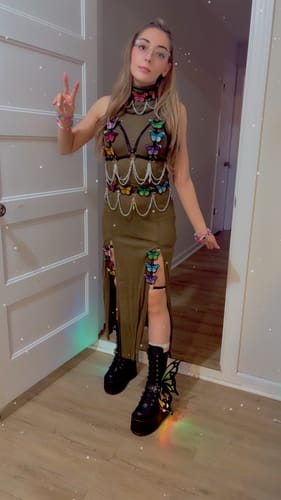 Halibuy Fashion review - Hoodie Sleeveless Slit Hollow Out Self Tie Cowl Neck Maxi Dress