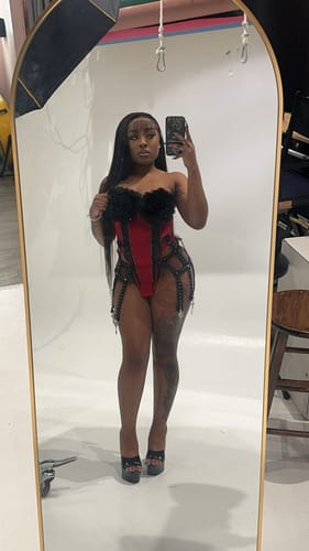 Halibuy Fashion review - Corset Feather Lace Up Contrast Tube Top