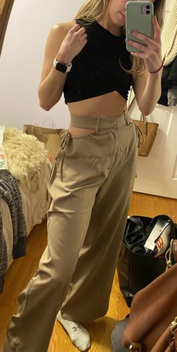 Halibuy Fashion review - High Waisted Hollow Out Pant