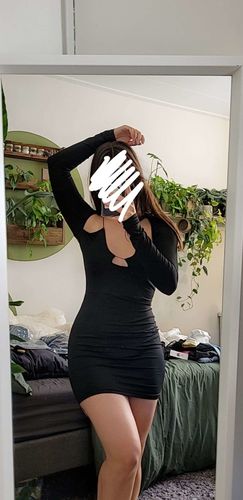 Halibuy Fashion review - Cross Front Hollow Out Off Shoulder Solid Low Cut Mini Dress