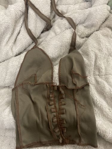 Halibuy Fashion review - Off Shoulder Lace Up Front V Neck Top