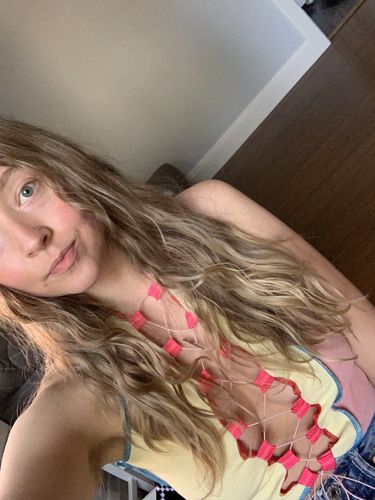 Halibuy Fashion review - Sleeveless Patchwork Lace Up Top