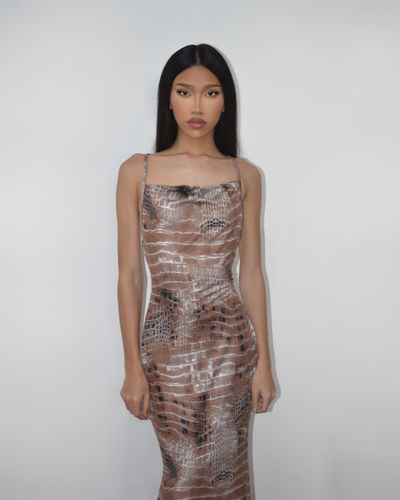 Halibuy Fashion review - Cross Open Back Printed Maxi Dress