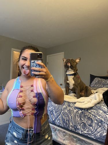 Halibuy Fashion review - Asymmetrical Patchwork Lace Up Crop Top