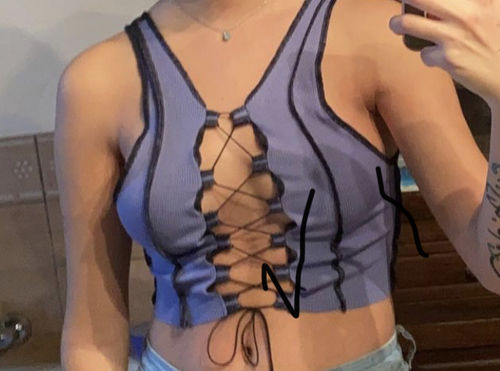 Halibuy Fashion review - Sleeveless Lace Up Crop Top