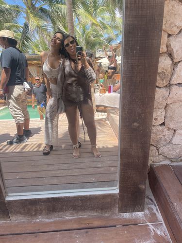 Halibuy Fashion review - See Through V Neck Flared Sleeve Multicolor Dress