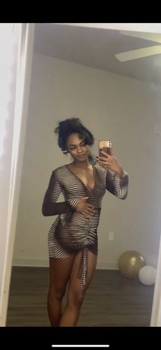 Halibuy Fashion review - See Through V Neck Flared Sleeve Multicolor Dress