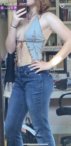 Halibuy Fashion review - Lace Up Halter Top