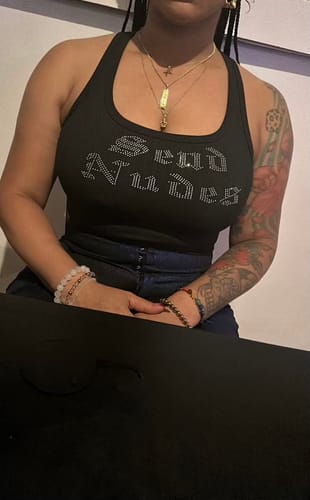 Halibuy Fashion review - Beaded Contrast Sleeveless U Neck Ribbed Crop Top