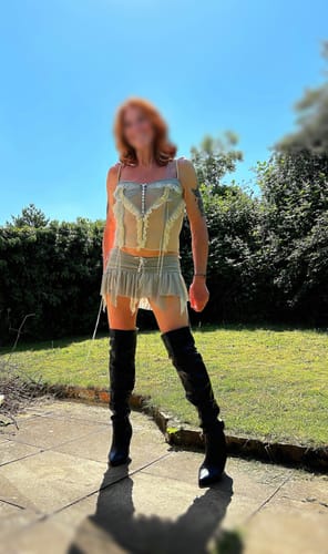 Halibuy Fashion review - Mesh Patchwork Ruffle Button Contrast Backless Cami Crop Top