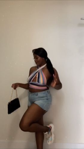 Halibuy Fashion review - Hollow Out Stripped Cross Halter Top