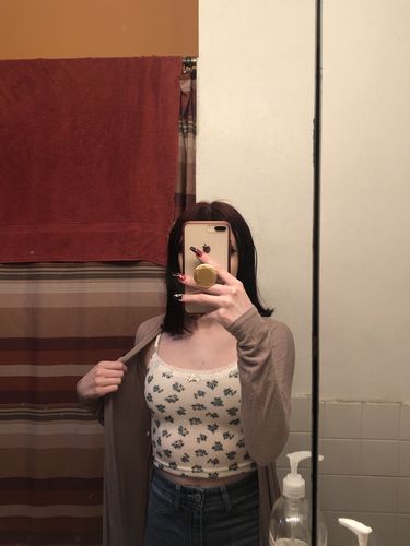 Halibuy Fashion review - Flower Print Hem Lace Cami Top