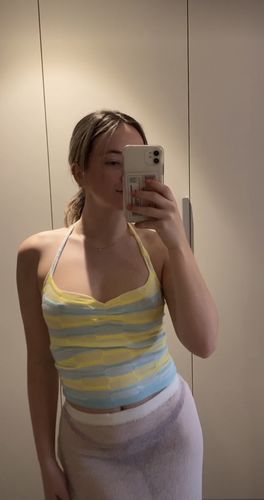 Halibuy Fashion review - Multicolor Knitted Halter Top