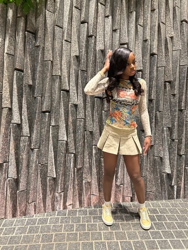 Halibuy Fashion review - Long Sleeve Crewneck Sheer Mesh Butterfly Print Top