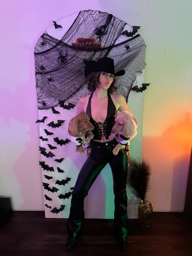 Halibuy Fashion review - Lace Up Front Halter Backless Pu Top