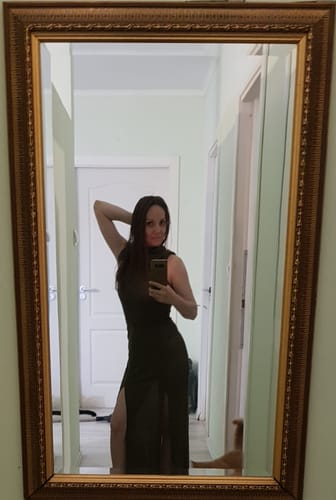 Halibuy Fashion review - Hoodie Sleeveless Slit Hollow Out Self Tie Cowl Neck Maxi Dress