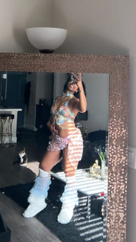 Halibuy Fashion review - Butterfly Embroidery Metal Chain Halter Top With Choker