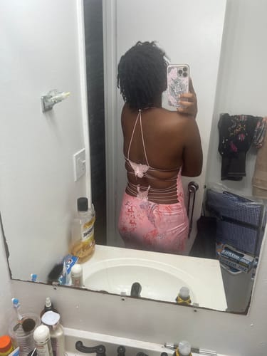 Halibuy Fashion review - Butterfly Applique Backless V Neck Maxi Dress