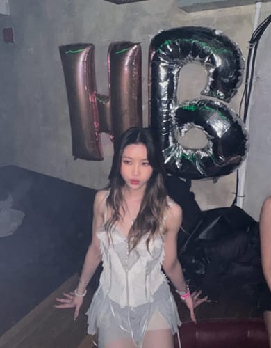 Halibuy Fashion review - Mesh Patchwork Ruffle Button Contrast Backless Cami Crop Top