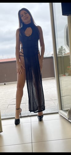 Halibuy Fashion review - Sleeveless Hoodie Low Cut Slit Self Tie Turtle Neck See Through Maxi Dress