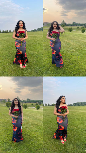 Halibuy Fashion review - Cowl Neck Print Cami Maxi Dress