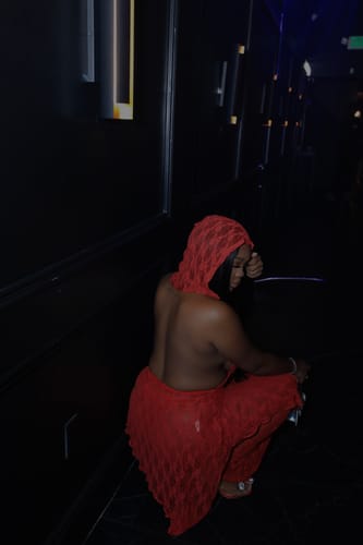 Halibuy Fashion review - Lace Irregular See Through Hoodie Halter Cowl Neck Pant Set