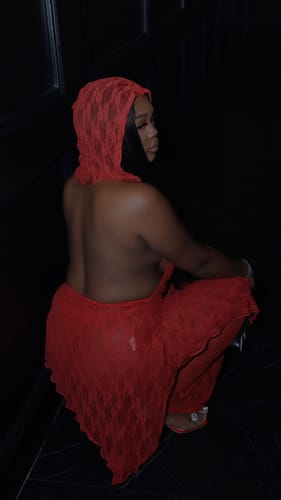 Halibuy Fashion review - Lace Irregular See Through Hoodie Halter Cowl Neck Pant Set